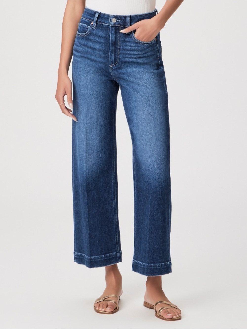 Paige Anessa Wide Leg Jeans Foreign Film 32